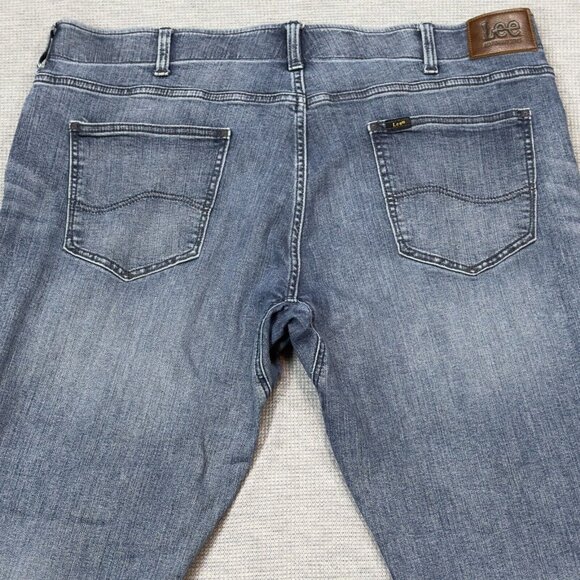 Lee Performance Mens Blue Denim Jeans Extreme Motion Straight Tapered Leg 40X30 - Picture 4 of 11
